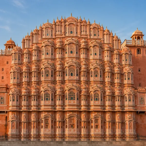 The facade of the Palace of Winds in Jaipur