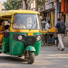 A rickshaw on a street in India